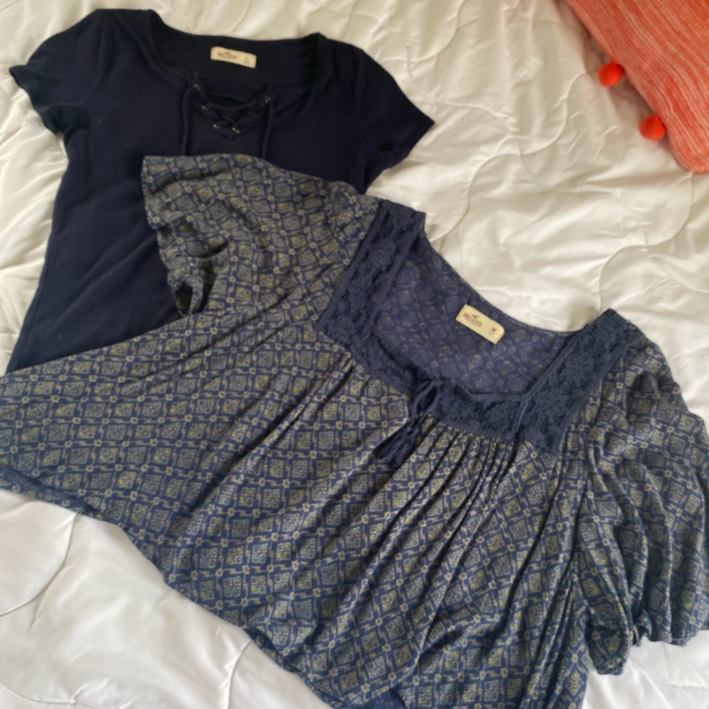 (2) Hollister Tops- Navy